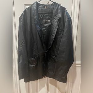 Men’s Wilson’s Black Leather Blazer-XL-